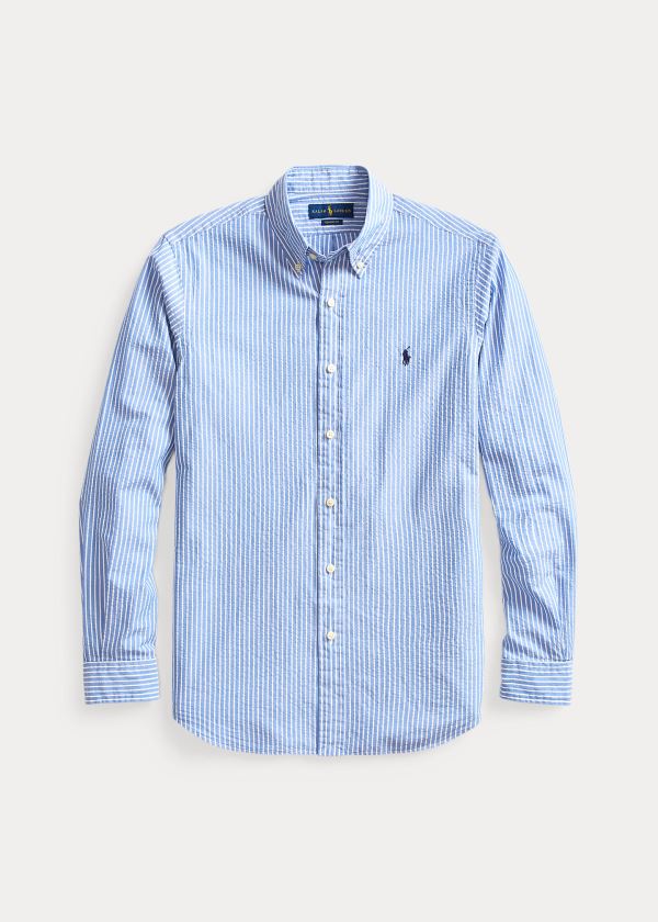 Men's Polo Ralph Lauren Classic Fit Seersucker Shirts | 042683SYC